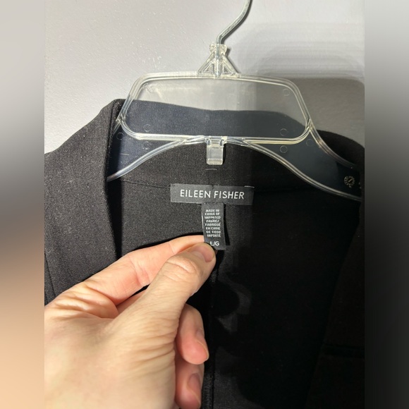 Eileen Fisher Tencel Lyocell Blend Knit Blazer in Black Size Large - Picture 4 of 5